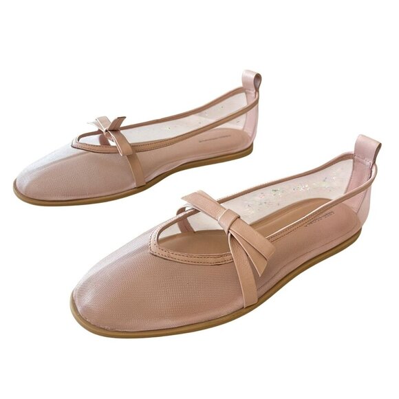 Free People Pink Mesh Mania Bow Flat NEW Size 8 - Picture 5 of 9